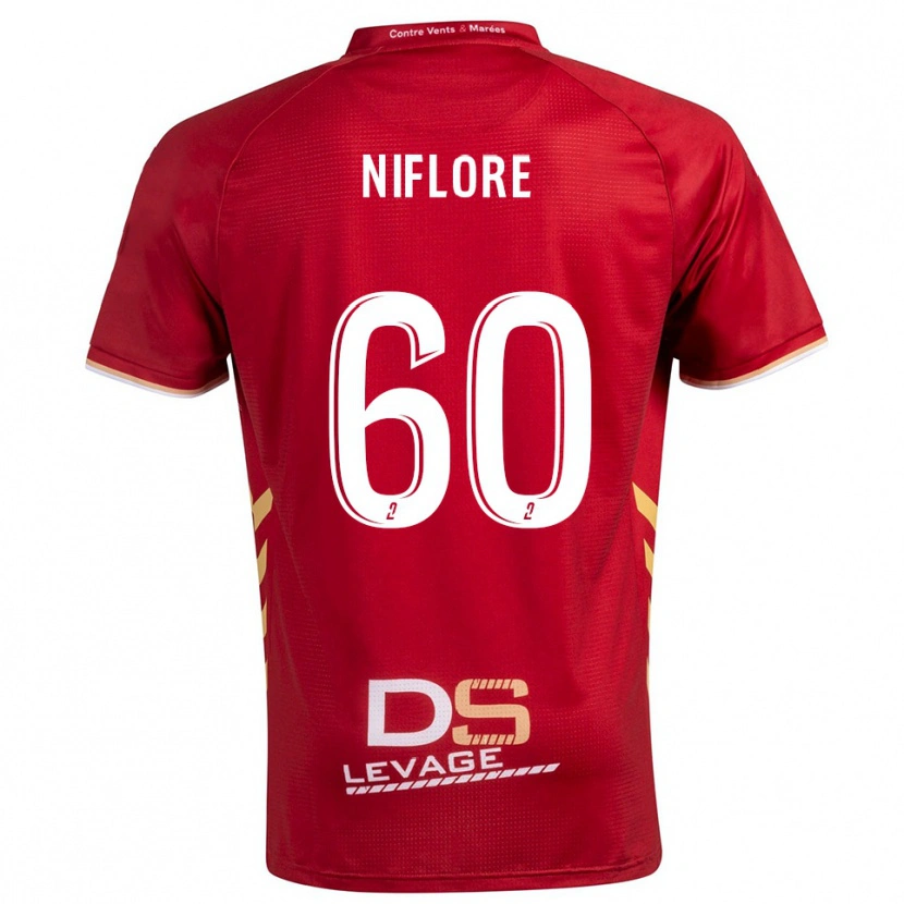 Danxen Kinder Mathys Niflore #60 Burgunder Gold Auswärtstrikot Trikot 2025/26 T-Shirt