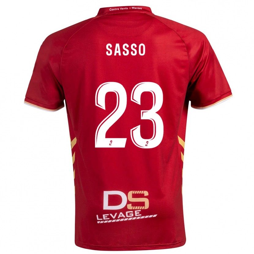 Danxen Kinder Vincent Sasso #23 Burgunder Gold Auswärtstrikot Trikot 2025/26 T-Shirt