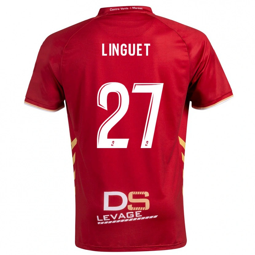 Danxen Kinder Allan Linguet #27 Burgunder Gold Auswärtstrikot Trikot 2025/26 T-Shirt