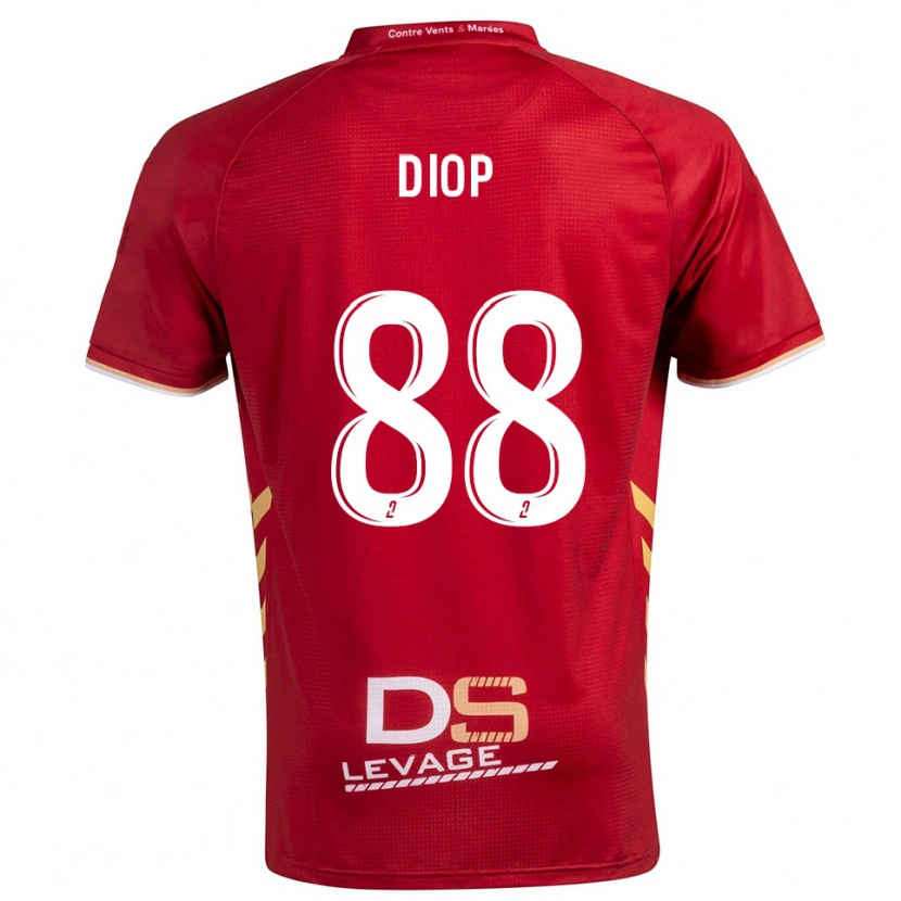 Danxen Kinder Malick Diop #88 Burgunder Gold Auswärtstrikot Trikot 2025/26 T-Shirt