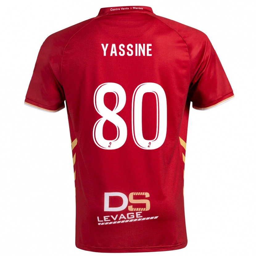 Danxen Kinder Gessime Yassine #80 Burgunder Gold Auswärtstrikot Trikot 2025/26 T-Shirt