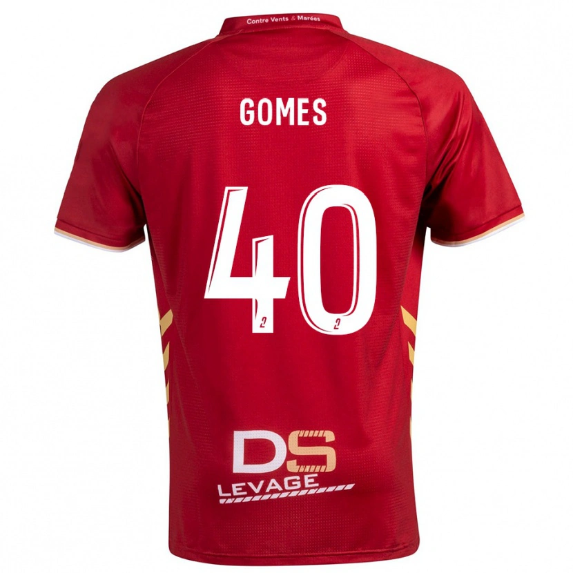 Danxen Kinder Yvan Gomes #40 Burgunder Gold Auswärtstrikot Trikot 2025/26 T-Shirt