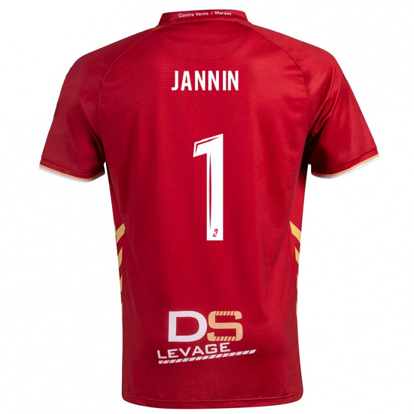 Danxen Kinder Elouann Jannin #1 Burgunder Gold Auswärtstrikot Trikot 2025/26 T-Shirt