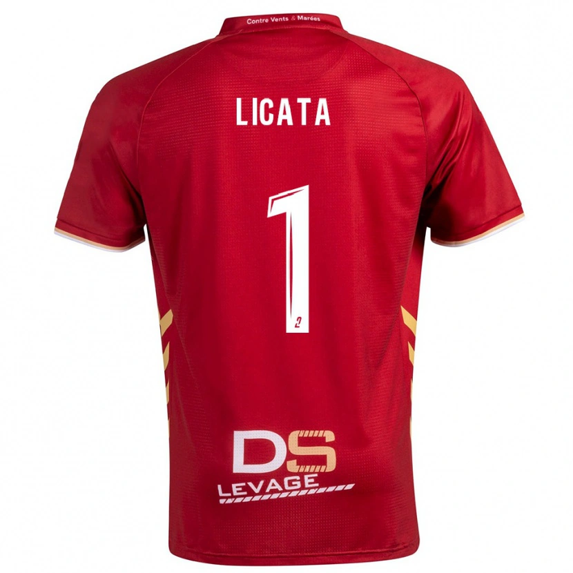 Danxen Kinder Rafael Licata #1 Burgunder Gold Auswärtstrikot Trikot 2025/26 T-Shirt
