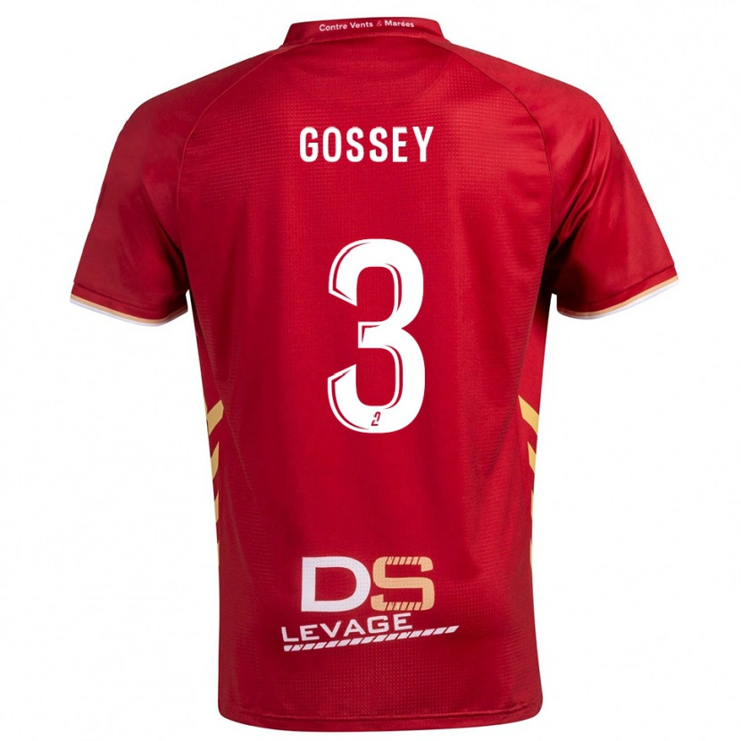 Danxen Kinder Matheo Gossey #3 Burgunder Gold Auswärtstrikot Trikot 2025/26 T-Shirt