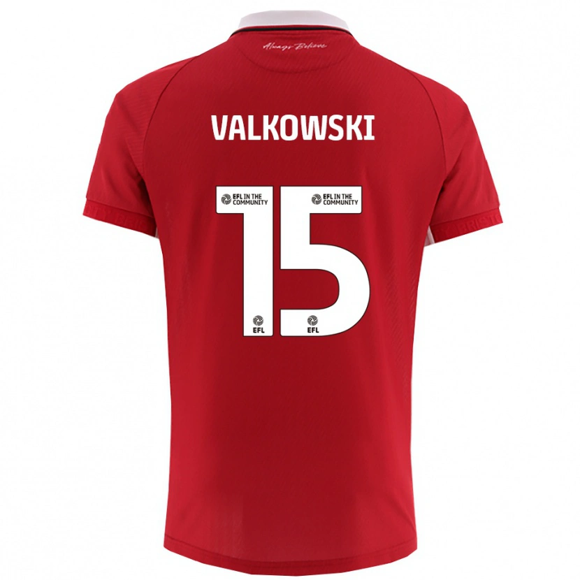 Danxen Herren Pawel Valkowski #15 Rot Weiß Heimtrikot Trikot 2025/26 T-Shirt