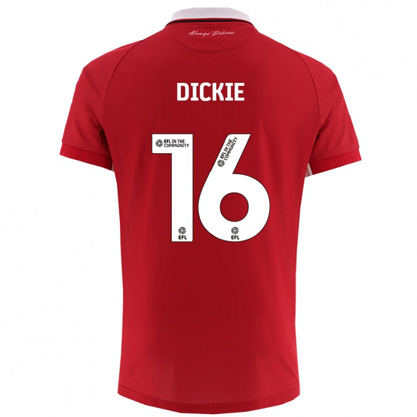 Danxen Herren Rob Dickie #16 Rot Weiß Heimtrikot Trikot 2025/26 T-Shirt