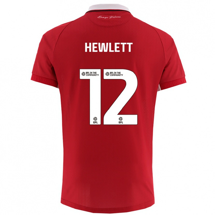 Danxen Herren Callum Hewlett #12 Rot Weiß Heimtrikot Trikot 2025/26 T-Shirt