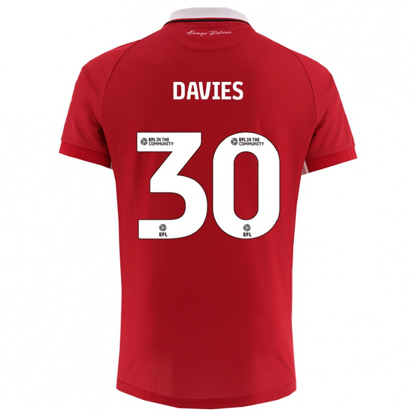 Danxen Herren Yasmin Davies #30 Rot Weiß Heimtrikot Trikot 2025/26 T-Shirt