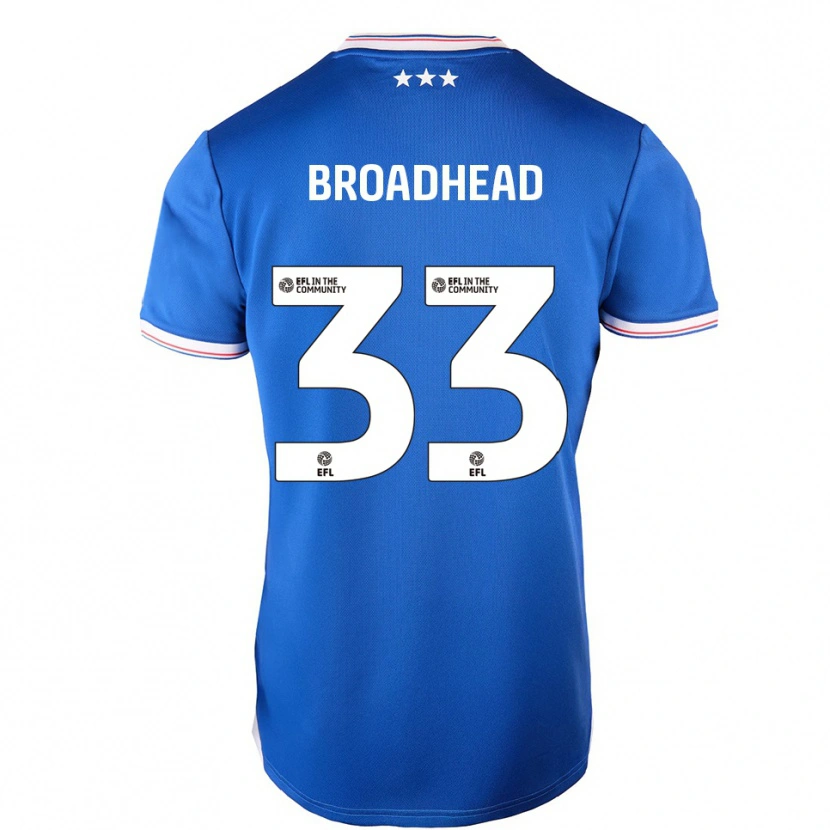 Danxen Herren Nathan Broadhead #33 Blau Weiß Heimtrikot Trikot 2025/26 T-Shirt