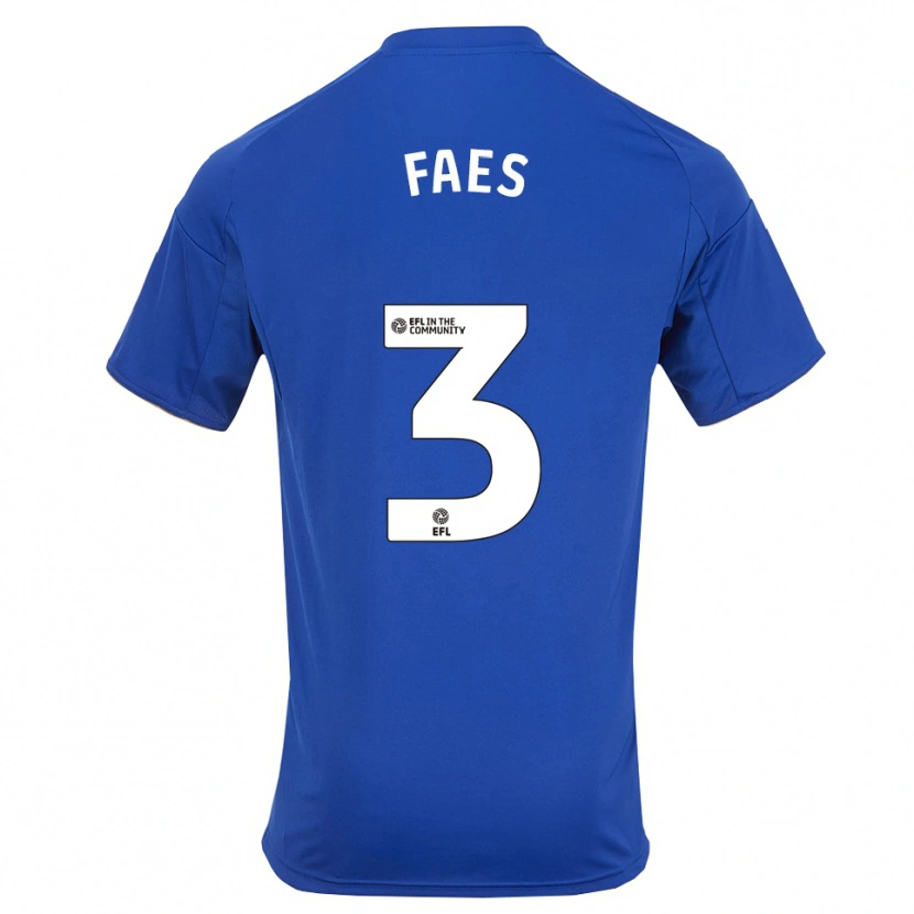 Danxen Herren Wout Faes #3 Blau Gold Heimtrikot Trikot 2025/26 T-Shirt