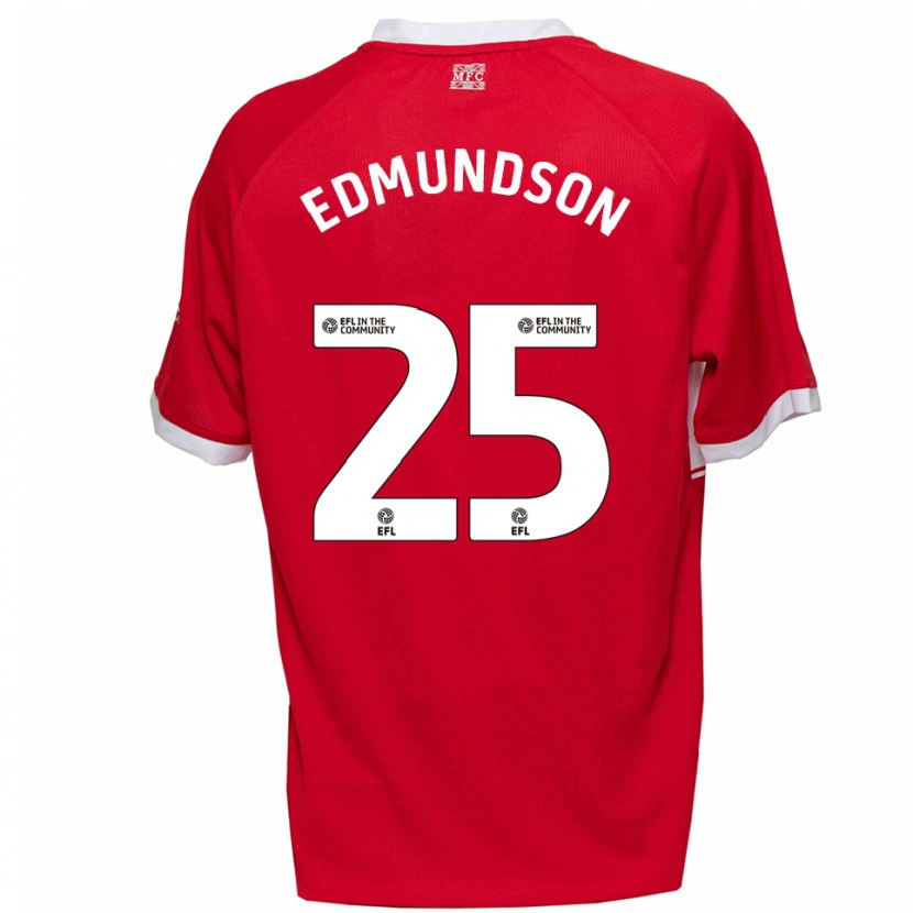 Danxen Herren George Edmundson #25 Rot Weiß Heimtrikot Trikot 2025/26 T-Shirt