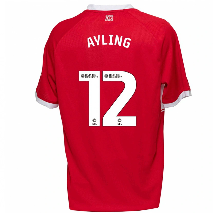 Danxen Herren Luke Ayling #12 Rot Weiß Heimtrikot Trikot 2025/26 T-Shirt