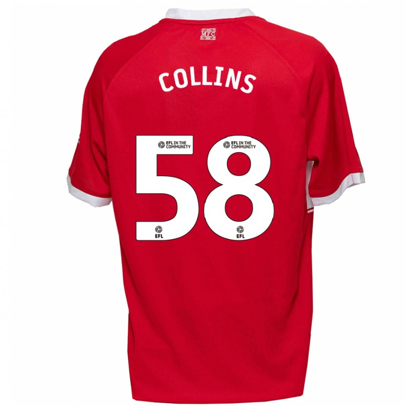 Danxen Herren Sam Collins #58 Rot Weiß Heimtrikot Trikot 2025/26 T-Shirt