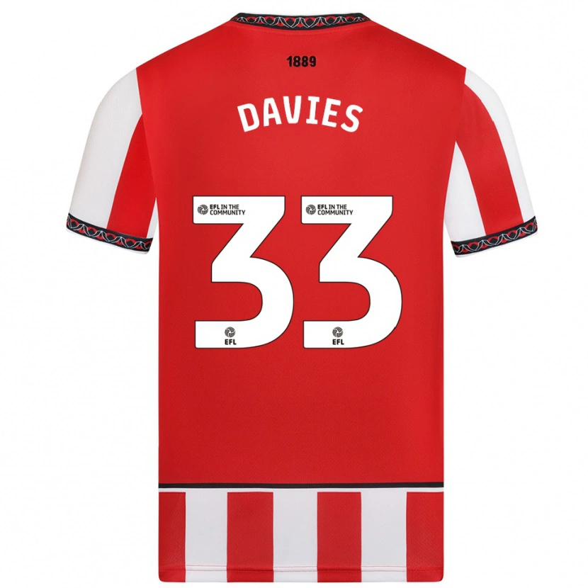Danxen Herren Bethan Davies #33 Rot Weiß Heimtrikot Trikot 2025/26 T-Shirt