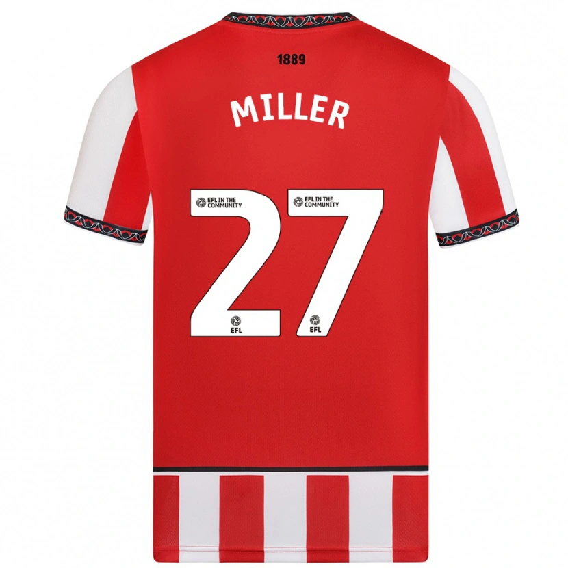 Danxen Herren Lara Miller #27 Rot Weiß Heimtrikot Trikot 2025/26 T-Shirt