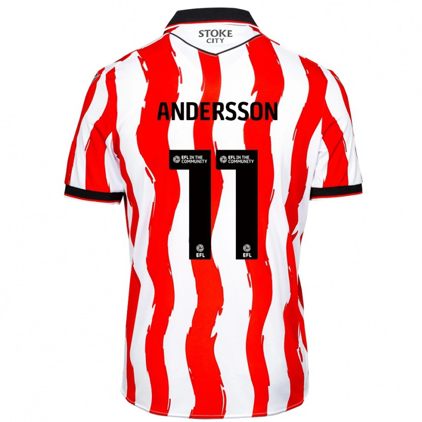 Danxen Herren Edwin Andersson #11 Weiß Rot Heimtrikot Trikot 2025/26 T-Shirt