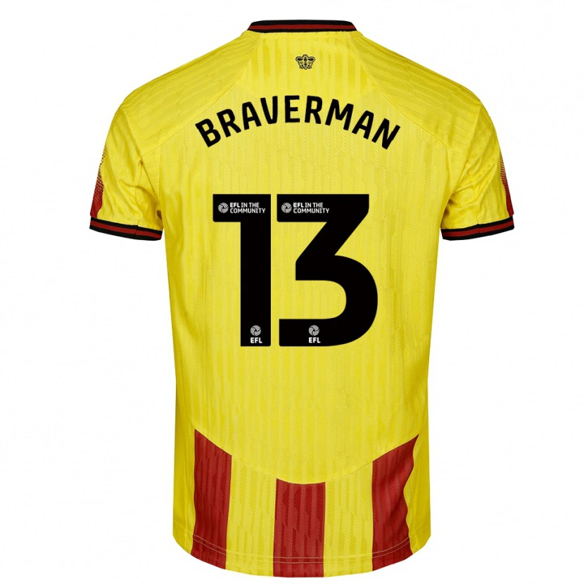 Danxen Herren Zack Braverman #13 Gelb Rot Heimtrikot Trikot 2025/26 T-Shirt