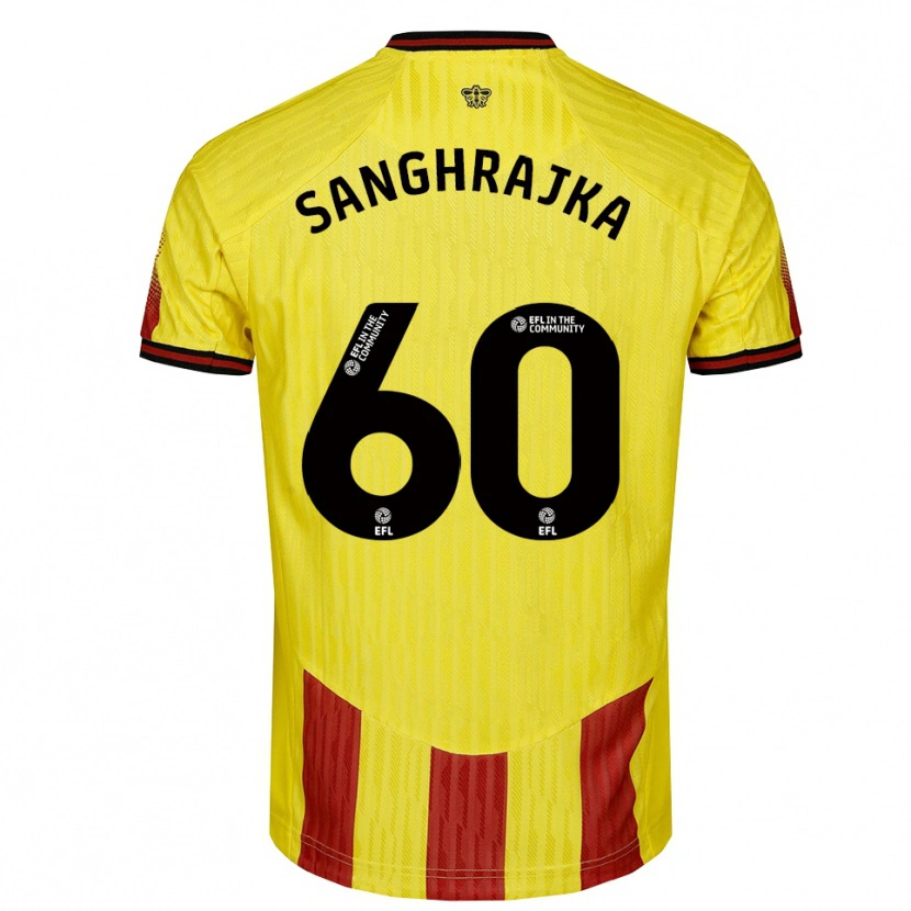 Danxen Herren Amar Sanghrajka #60 Gelb Rot Heimtrikot Trikot 2025/26 T-Shirt