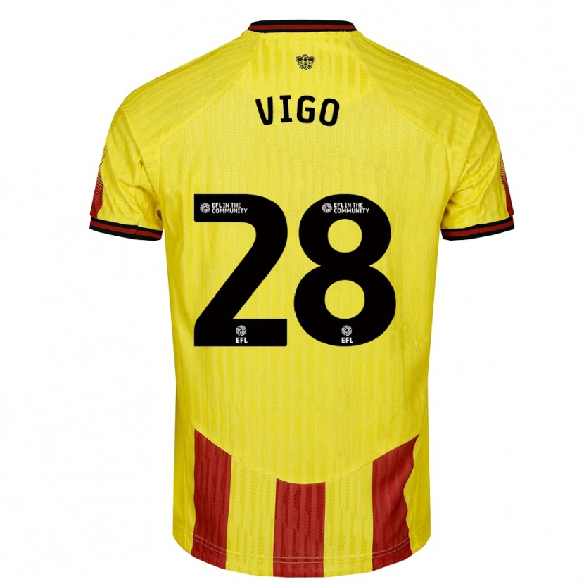 Danxen Herren Francesca Vigo #28 Gelb Rot Heimtrikot Trikot 2025/26 T-Shirt
