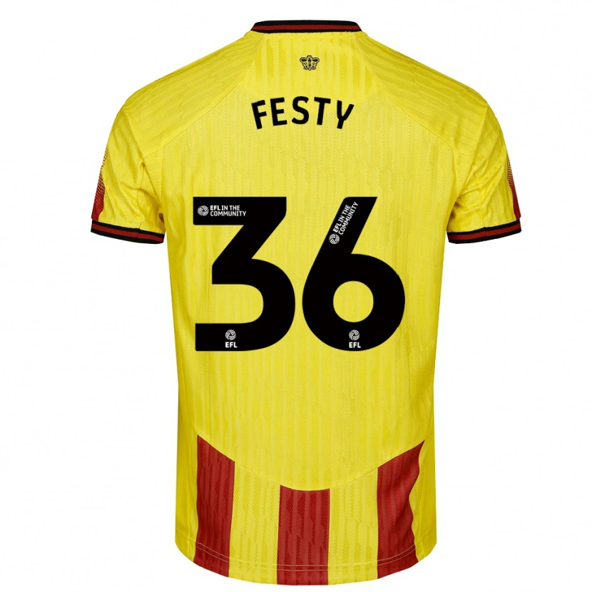 Danxen Herren Festy Ebosele #36 Gelb Rot Heimtrikot Trikot 2025/26 T-Shirt