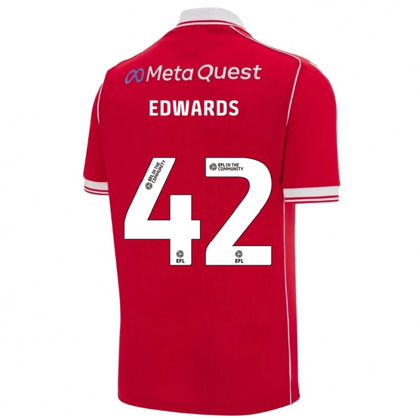 Danxen Herren Callum Edwards #42 Rot Weiß Heimtrikot Trikot 2025/26 T-Shirt