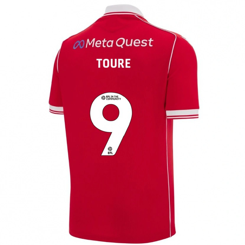 Danxen Herren Yassine Touré #9 Rot Weiß Heimtrikot Trikot 2025/26 T-Shirt