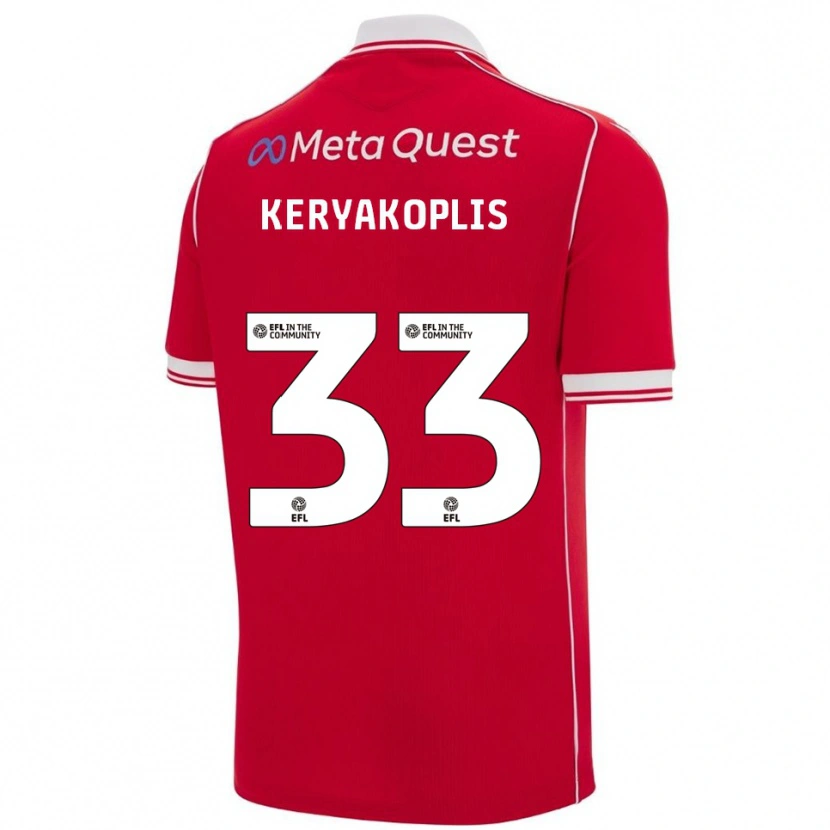 Danxen Herren Hannah Keryakoplis #33 Rot Weiß Heimtrikot Trikot 2025/26 T-Shirt
