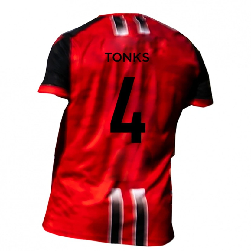 Danxen Herren Tom Tonks #4 Rot Schwarz Heimtrikot Trikot 2025/26 T-Shirt