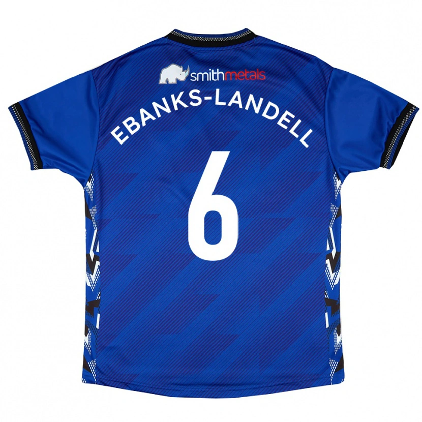 Danxen Herren Ethan Ebanks-Landell #6 Blau Weiß Heimtrikot Trikot 2025/26 T-Shirt