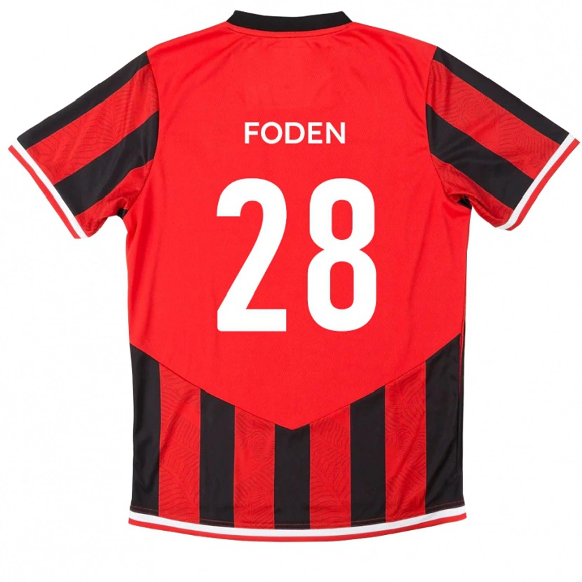 Danxen Herren Daniel Foden #28 Rot Schwarz Heimtrikot Trikot 2025/26 T-Shirt