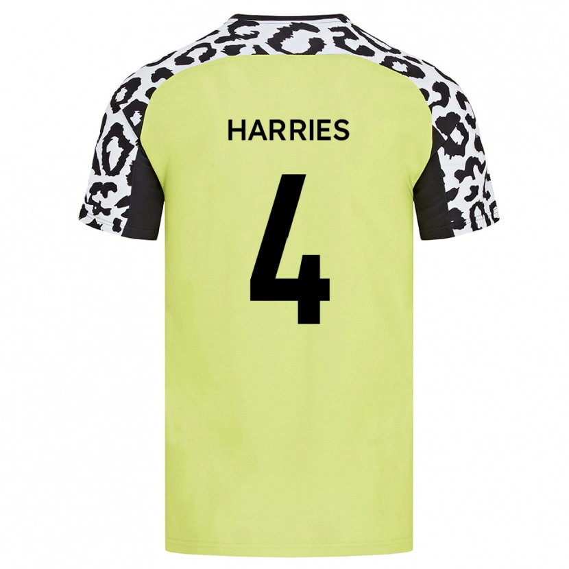 Danxen Herren Cian Harries #4 Fluoreszierendes Gelb Heimtrikot Trikot 2025/26 T-Shirt