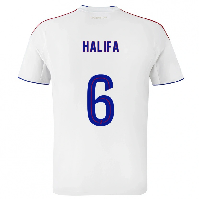 Danxen Herren Islamdine Halifa #6 Weiß Rot Heimtrikot Trikot 2025/26 T-Shirt