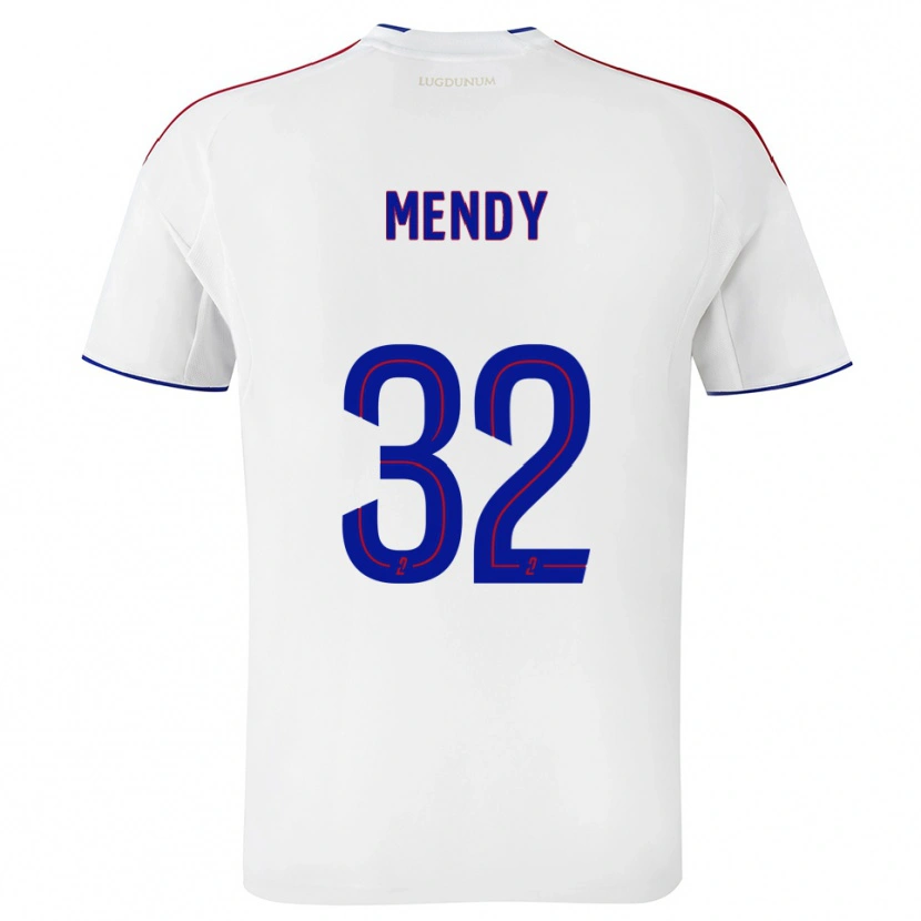 Danxen Herren Maeline Mendy #32 Weiß Rot Heimtrikot Trikot 2025/26 T-Shirt
