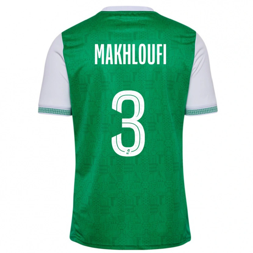 Danxen Herren Maedine Makhloufi #3 Grün Weiß Heimtrikot Trikot 2025/26 T-Shirt