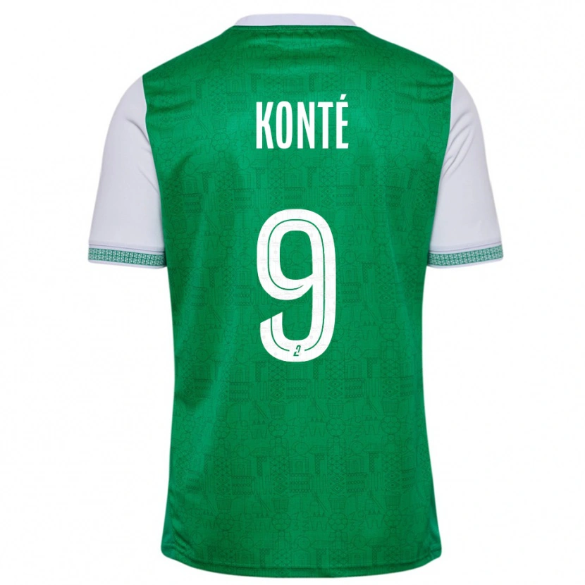 Danxen Herren Mamadou Konté #9 Grün Weiß Heimtrikot Trikot 2025/26 T-Shirt