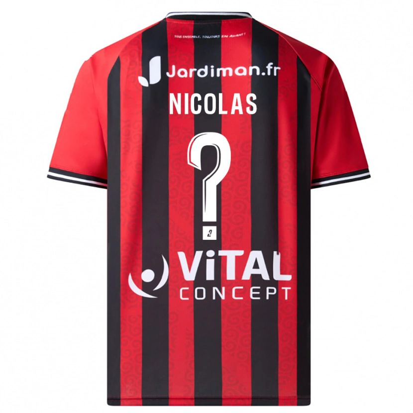 Danxen Herren Corentin Nicolas #0 Rot Schwarz Heimtrikot Trikot 2025/26 T-Shirt