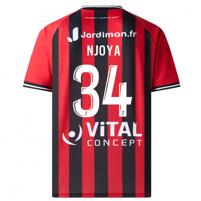 Danxen Herren Youssef Njoya #34 Rot Schwarz Heimtrikot Trikot 2025/26 T-Shirt
