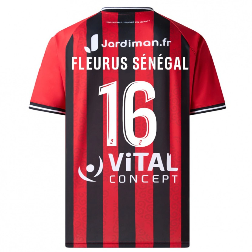 Danxen Herren Paul Fleurus Sénégal #16 Rot Schwarz Heimtrikot Trikot 2025/26 T-Shirt