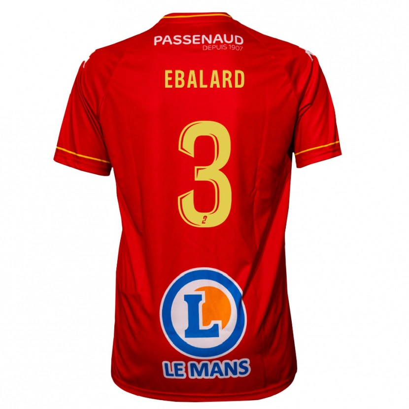 Danxen Herren Yannick Ebalard #3 Rot Gelb Heimtrikot Trikot 2025/26 T-Shirt
