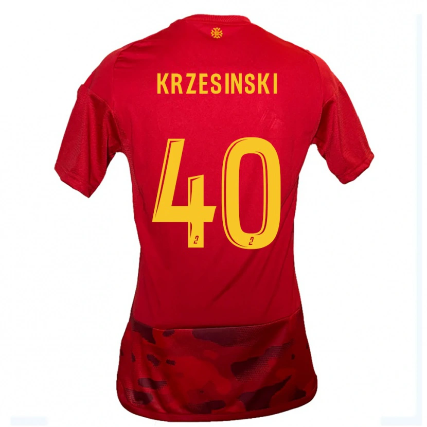Danxen Herren Clément Krzesinski #40 Rot Gelb Heimtrikot Trikot 2025/26 T-Shirt