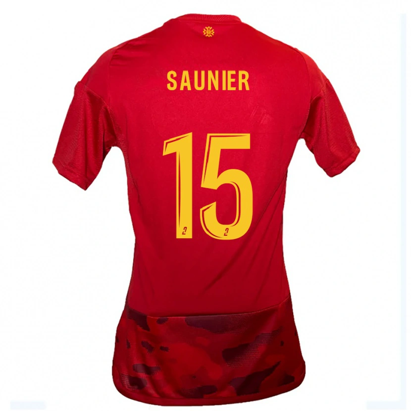 Danxen Herren Océane Saunier #15 Rot Gelb Heimtrikot Trikot 2025/26 T-Shirt