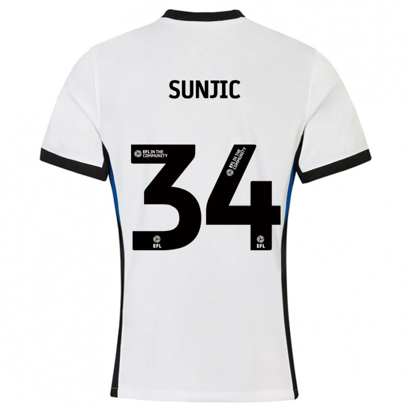 Danxen Herren Ivan Sunjic #34 Weiß Blau Auswärtstrikot Trikot 2025/26 T-Shirt