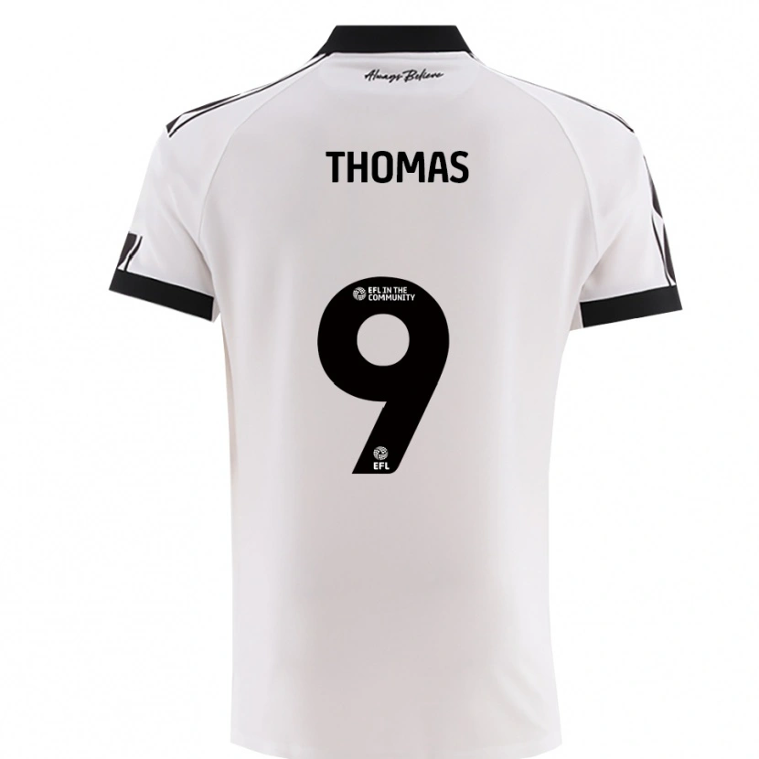 Danxen Herren Olly Thomas #9 Weiß Schwarz Auswärtstrikot Trikot 2025/26 T-Shirt