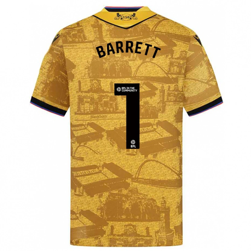 Danxen Herren Jack Barrett #1 Gold Schwarz Auswärtstrikot Trikot 2025/26 T-Shirt