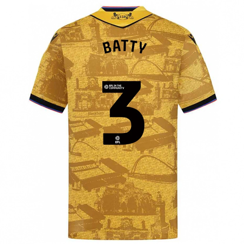 Danxen Herren Jake Batty #3 Gold Schwarz Auswärtstrikot Trikot 2025/26 T-Shirt