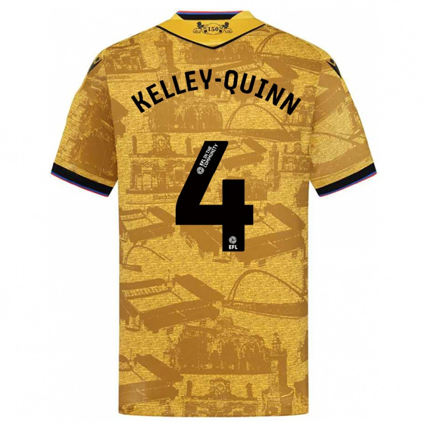 Danxen Herren Leon Kelley-Quinn #4 Gold Schwarz Auswärtstrikot Trikot 2025/26 T-Shirt