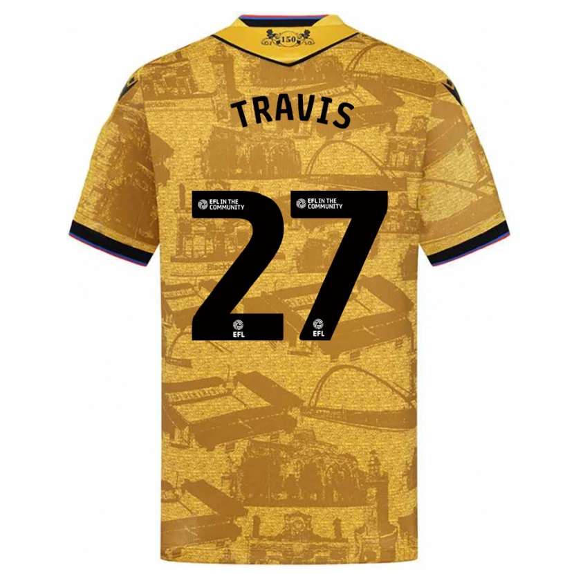 Danxen Herren Lewis Travis #27 Gold Schwarz Auswärtstrikot Trikot 2025/26 T-Shirt