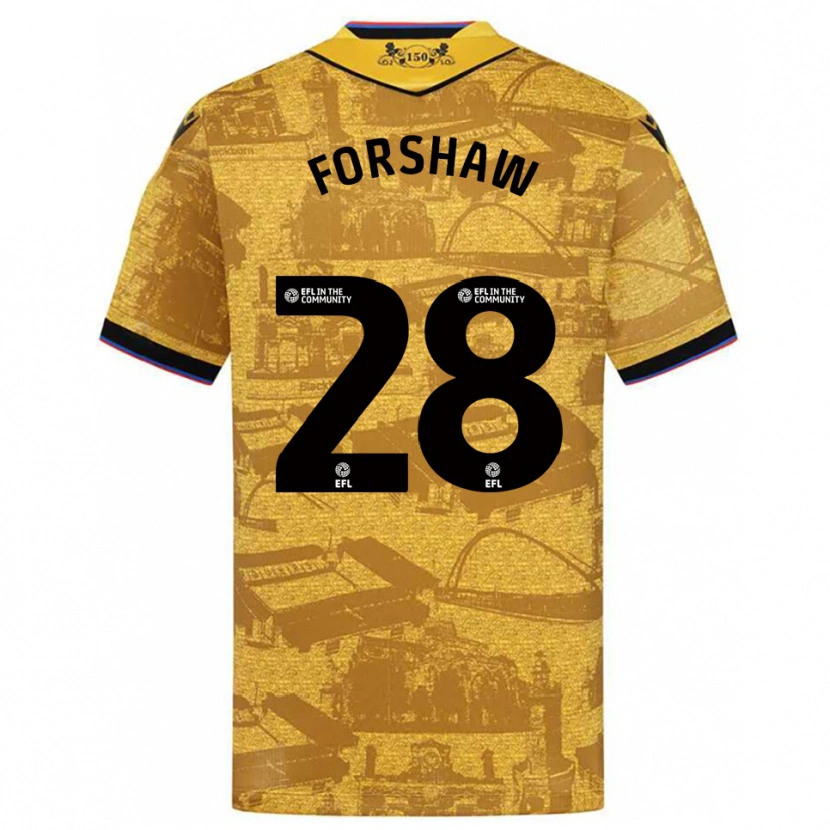 Danxen Herren Adam Forshaw #28 Gold Schwarz Auswärtstrikot Trikot 2025/26 T-Shirt