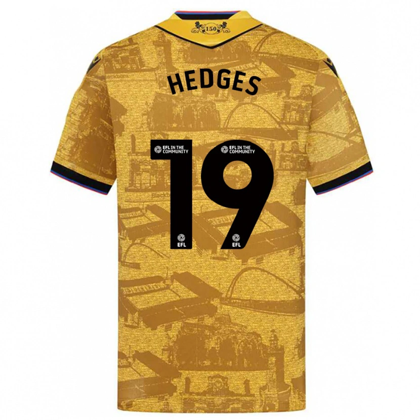 Danxen Herren Ryan Hedges #19 Gold Schwarz Auswärtstrikot Trikot 2025/26 T-Shirt